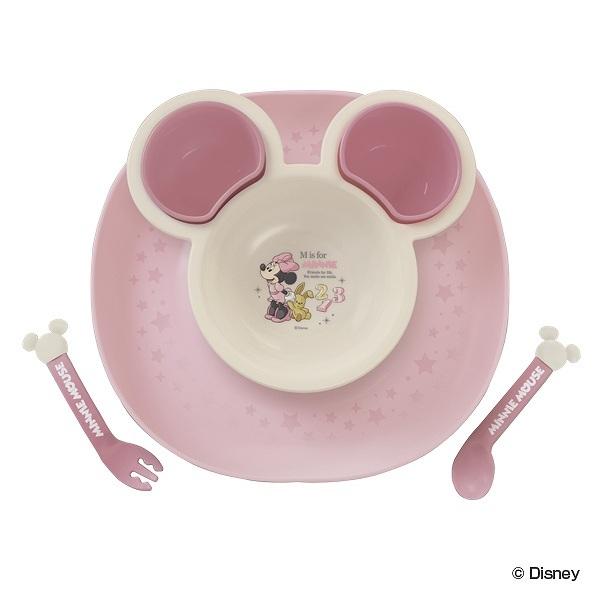 離乳食 食器 セット ミニーマウス ワンプレート プレート付 ピンク ベビー ディズニー 日本製