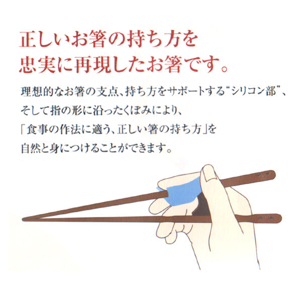 トレーニング箸 23cm きちんと箸 大人用 右利き用 木製
