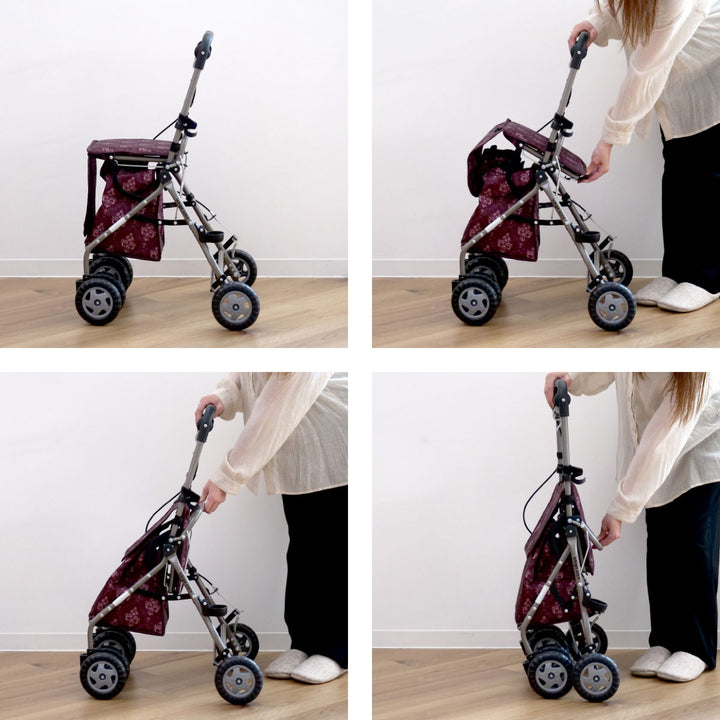 シルバーカーミドルタイプウェルキャリー高さ調節折りたたみ