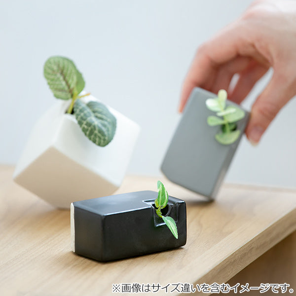 花瓶 陶器 フラワーベース ワイド Block 幅4.1×奥行3×高さ6.7cm -13