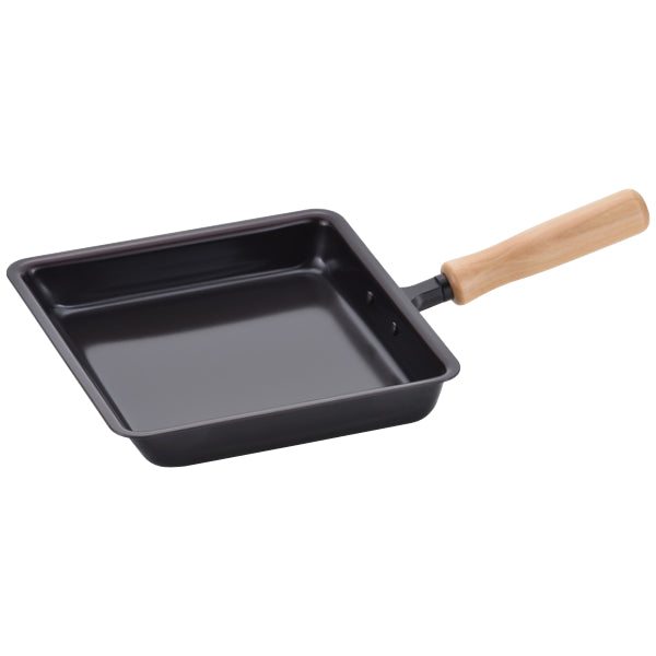 玉子焼き器 18×18cm 菜箸付 千歳 鉄製 木柄 IH対応 日本製 2点セット