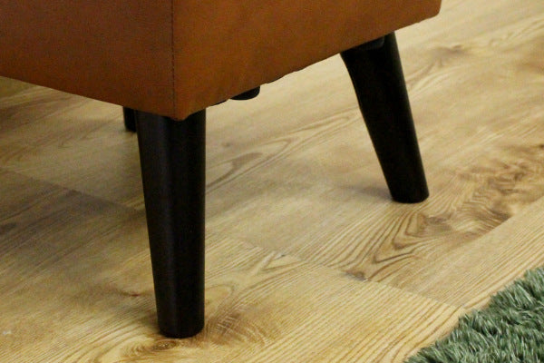 スツール 幅40cm 収納 PVC レザー調 脚付き 腰掛 イス 椅子 アンティーク調