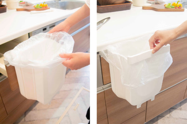 ゴミ箱8Lキッチン用生ごみ折りたたみごみ箱レジ袋シリコンスリム自立