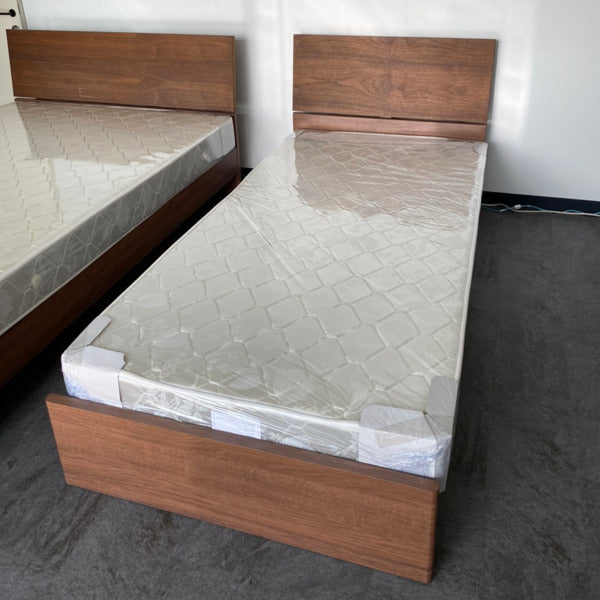 シングルベッド マット付 シンプルデザイン ウォールナット突板 SUAVA