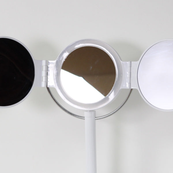 ミラー 五面鏡 ライト付き 鏡 LEDライト スタンドミラー 卓上 コンパクト 化粧鏡