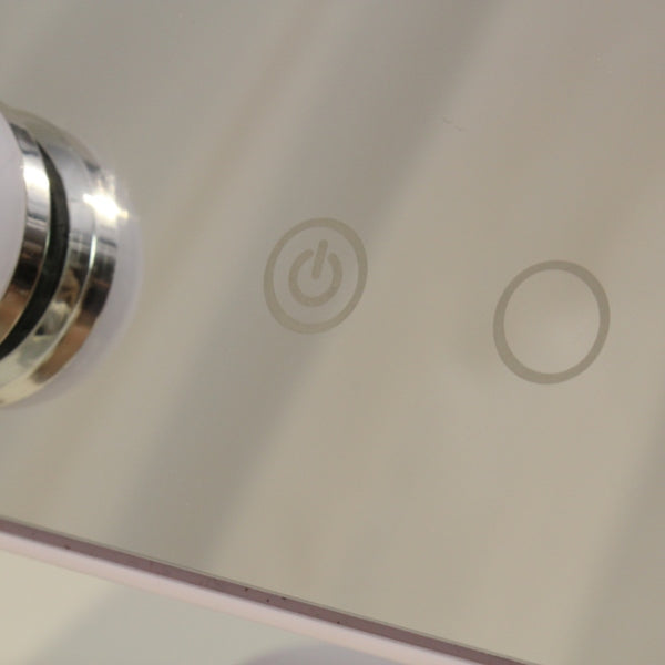 ミラー ライト付き 鏡 LEDライト スタンドミラー タッチパネル 縦横両用 小物置き 化粧鏡