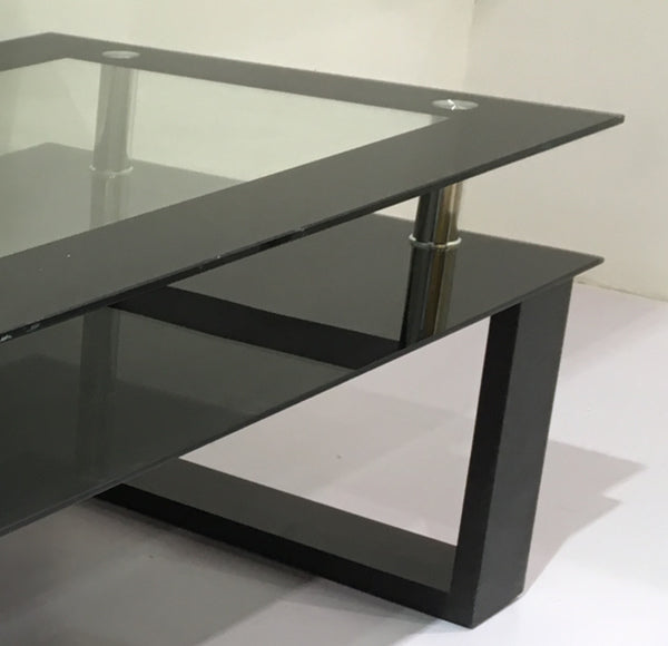 センターテーブル 幅105cm ガラス 強化ガラス ロの字脚 テーブル ローテーブル 机