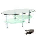 センターテーブル 幅109cm ガラス 強化ガラス ラック 収納 テーブル 円形 楕円形 ローテーブル 机