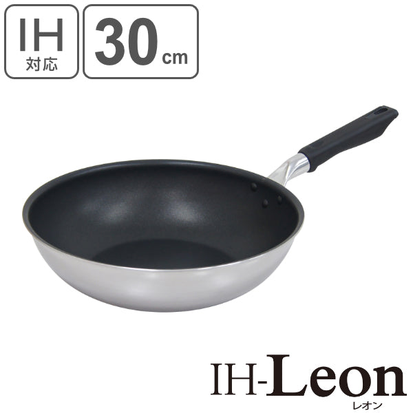 フライパン 深型 炒め鍋 30cm IH対応 IHレオン ディープパン フッ素加工 テフロン 軽量