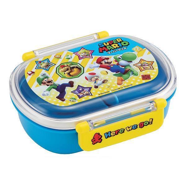 お弁当箱 1段 抗菌 プラスチック ふわっとタイトランチボックス スーパーマリオブラザーズ 360ml 子供