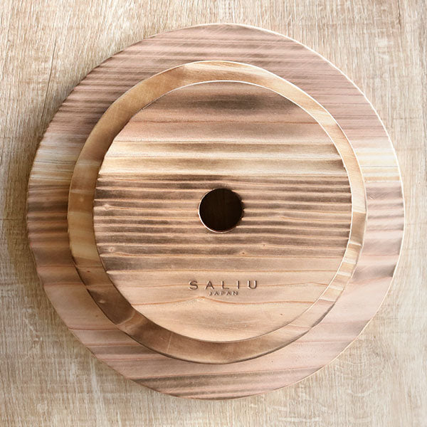 鍋敷き 木製 丸型 15cm 焼杉 SALIU 日本製