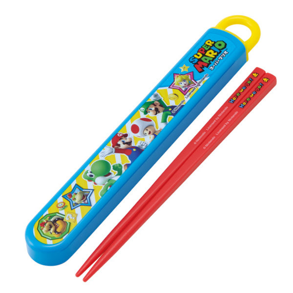 箸＆箸箱セット 抗菌 スライド式 箸 箸箱 スーパーマリオ 16.5cm 子供