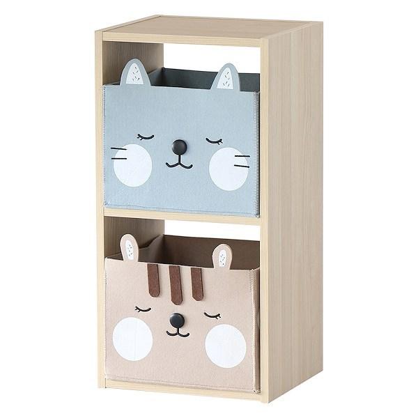 カラーボックス 2段 幅33cm キッズ ストレージボックス 子ども部屋 アニマル 棚