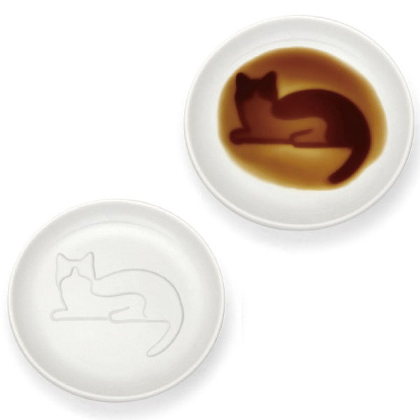 醤油皿 9cm ネコ 皿 食器 和食器 磁器 ねこ 猫