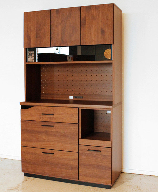 食器棚 キッチンボード モダンデザイン アルダー前板 Quattro 約幅105cm