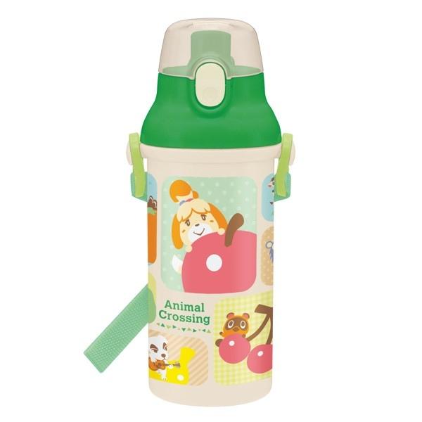 水筒 抗菌 プラスチック 直飲み どうぶつの森 軽量 480ml キッズ