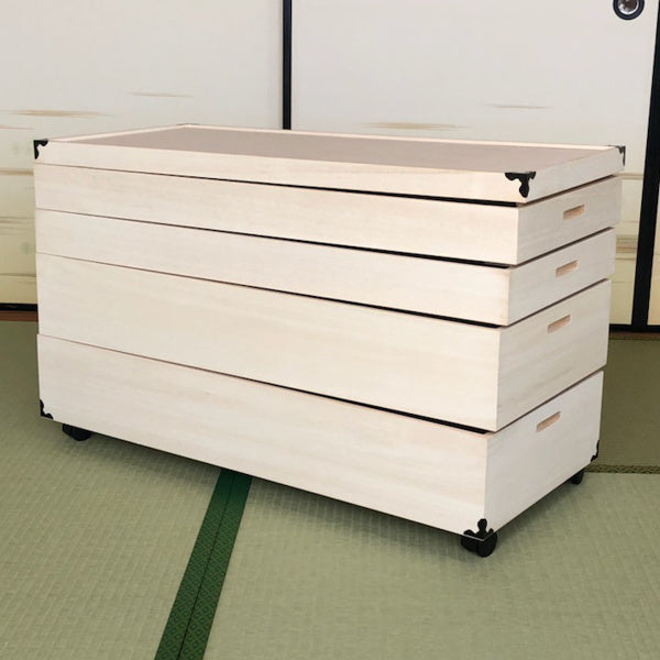 衣装ケース 総桐 衣裳箱 キャスター付 4段 日本製 幅91cm -2