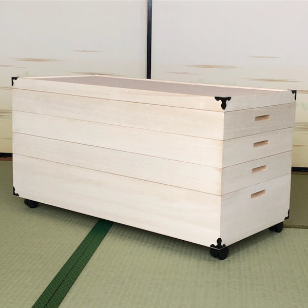 衣装ケース 総桐 衣裳箱 キャスター付 4段 日本製 幅91cm -2