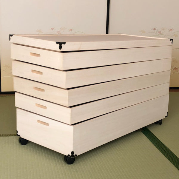 衣装ケース 総桐 衣裳箱 キャスター付 5段 日本製 幅91cm -2