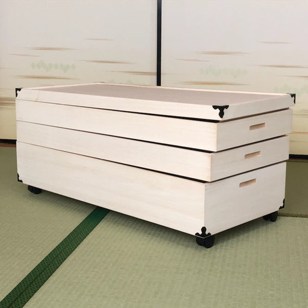 衣装ケース 総桐 衣裳箱 キャスター付 3段 日本製 幅91cm -2