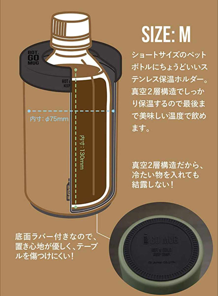 ペットボトルホルダータンブラー550mlMBOT.GOMUGペットボトルクーラーマグステンレス