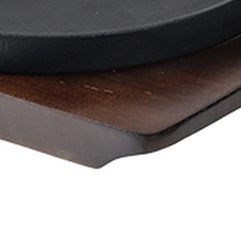 ステーキ皿19cmスタッキング木製プレート付き鋳鉄IH対応