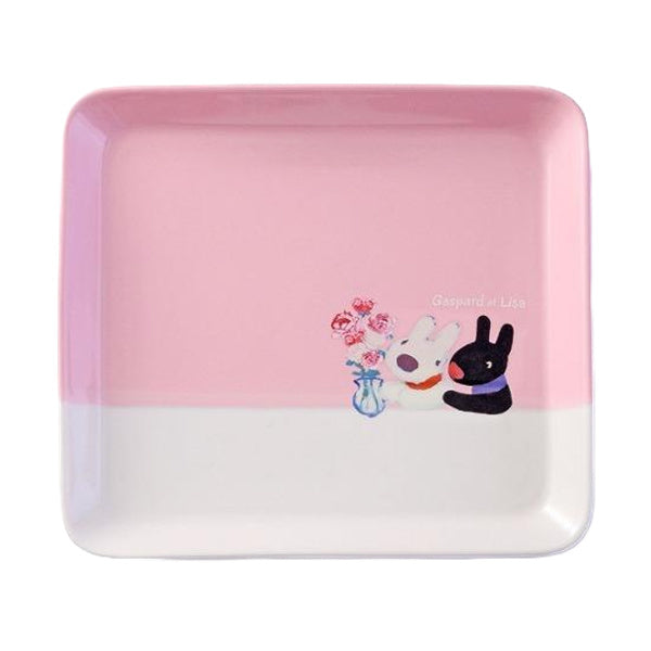 トーストプレート 19cm 角皿 リサとガスパール プレート 皿 食器 洋食器 陶器 美濃焼 日本製 キャラクター