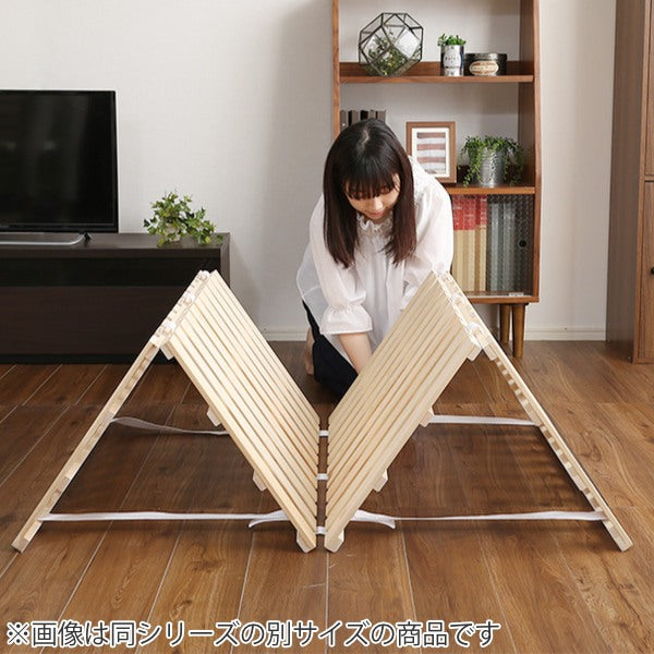 すのこベッド☆すのこベッド 二つ折り式 檜仕様 セミダブル/天然木
