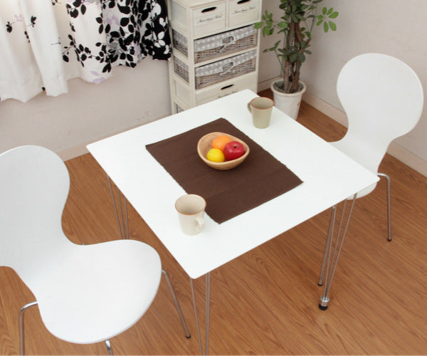 ダイニングテーブル 幅75cm 正方形 コンパクト アジャスター クロム脚 テーブル 机 食卓