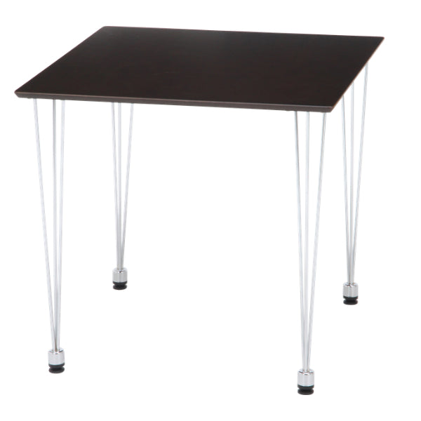 ダイニングテーブル 幅75cm 正方形 コンパクト アジャスター クロム脚 テーブル 机 食卓