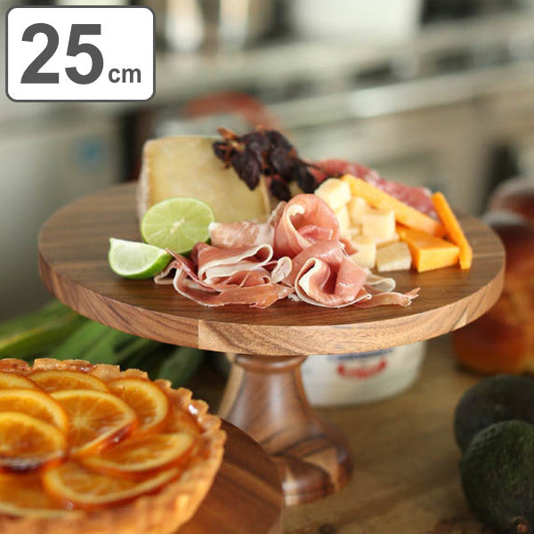 コンポート 皿 25cm L 木製 アカシア 食器 デザート皿 お菓子皿 マカロン