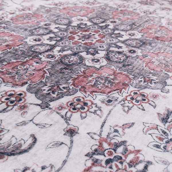 ラグ 190×240cm ラグマット アンティーク柄の転写フランネルラグ