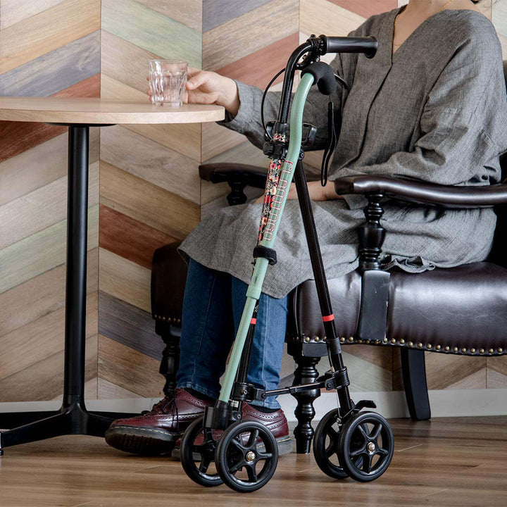 杖 ブーケ 車輪付き 高さ調節 ハンドレールステッキ 介護 歩行補助 自立式 -4