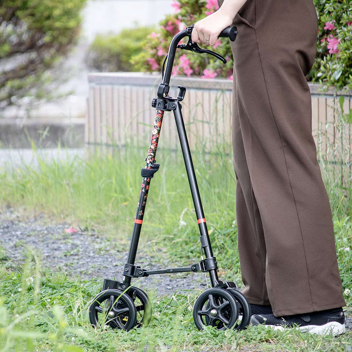 杖 ブーケ 車輪付き 高さ調節 ハンドレールステッキ 介護 歩行補助 自立式 -5