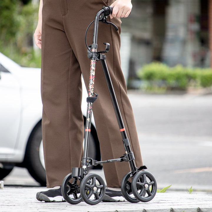 杖 ブーケ 車輪付き 高さ調節 ハンドレールステッキ 介護 歩行補助 自立式 -8