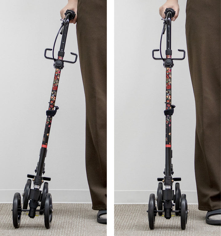 杖 ブーケ 車輪付き 高さ調節 ハンドレールステッキ 介護 歩行補助 自立式 -10