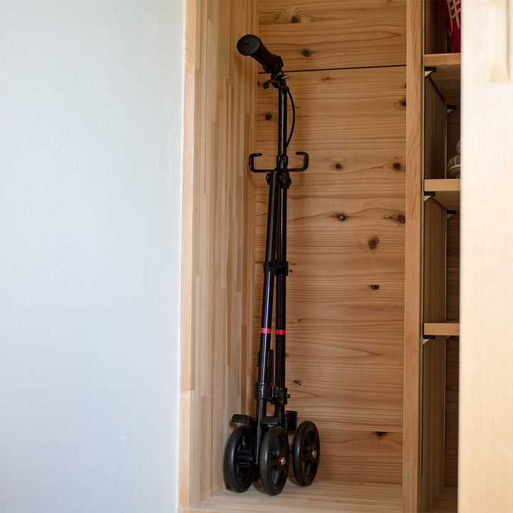 杖 ブラック 車輪付き 高さ調節 ハンドレールステッキ 介護 歩行補助 自立式 -13