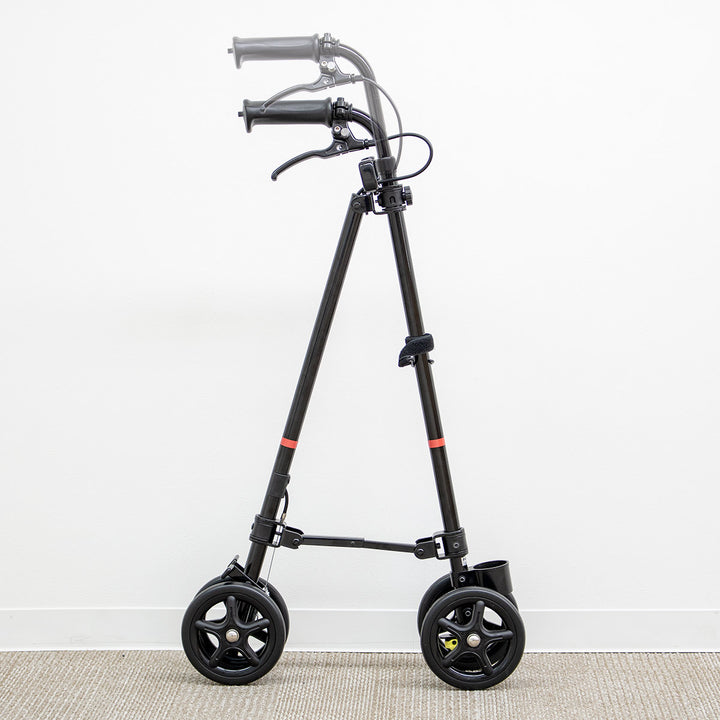 杖 ブラック 車輪付き 高さ調節 ハンドレールステッキ 介護 歩行補助 自立式 -15