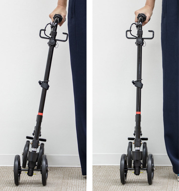 杖 ブラック 車輪付き 高さ調節 ハンドレールステッキ 介護 歩行補助 自立式 -10