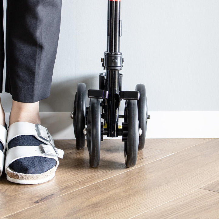 杖 ブラック 車輪付き 高さ調節 ハンドレールステッキ 介護 歩行補助 自立式 -11