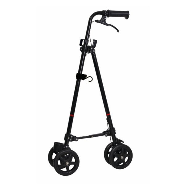 杖 ブラック 車輪付き 高さ調節 ハンドレールステッキ 介護 歩行補助 自立式 -1