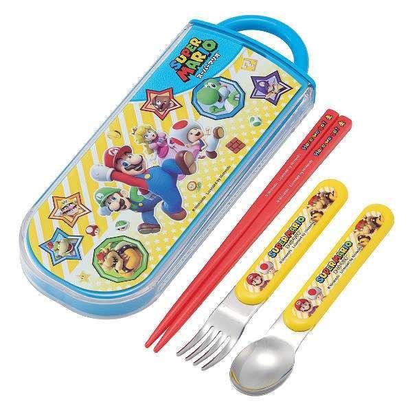 トリオセット 抗菌 箸 スプーン フォーク スライド スーパーマリオブラザーズ カトラリーセット