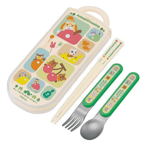 トリオセット 抗菌 箸 スプーン フォーク スライド どうぶつの森 カトラリーセット