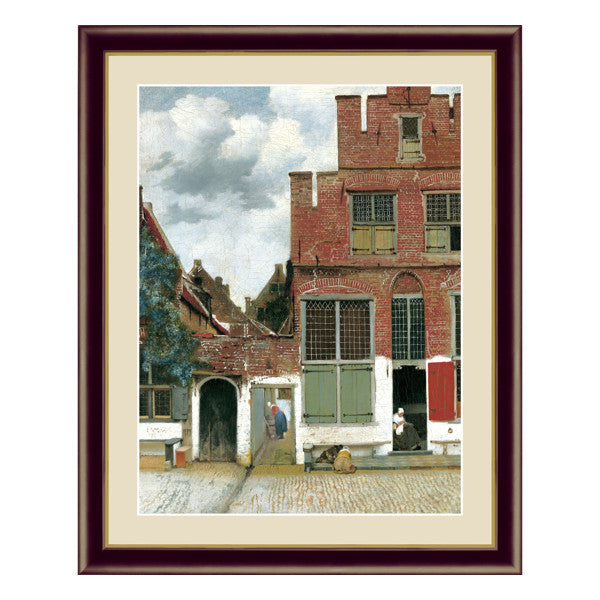 絵画 『デルフトの小路』 52×42cm ヨハネス・フェルメール 1657年～1658年頃 額入り 巧芸画 インテリア