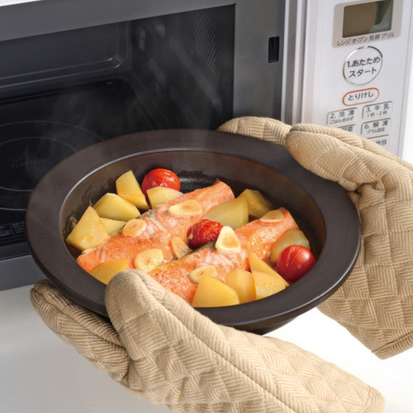 レンジで発熱する皿 24cm マジカリーノ 直火 電子レンジ オーブン 陶器