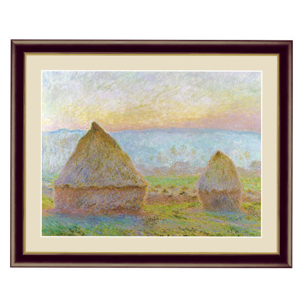 絵画 『ジヴェルニーの積み藁、夕日』 42×52cm クロード・モネ 1888年 額入り 巧芸画 インテリア – ハウジー