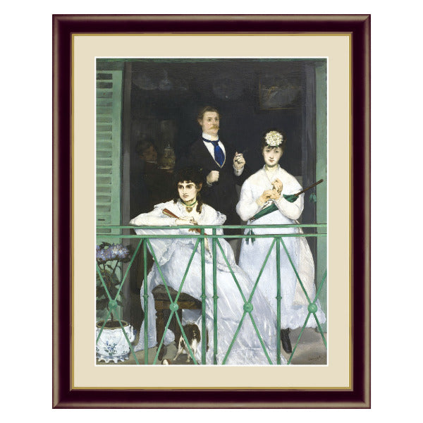 絵画 『バルコニー』 52×42cm エドゥアール・マネ 1868年～1869年 額入り 巧芸画 インテリア