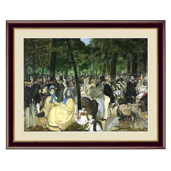 絵画 『チュイルリー公園の音楽会』 42×52cm エドゥアール・マネ 1862年 額入り 巧芸画 インテリア