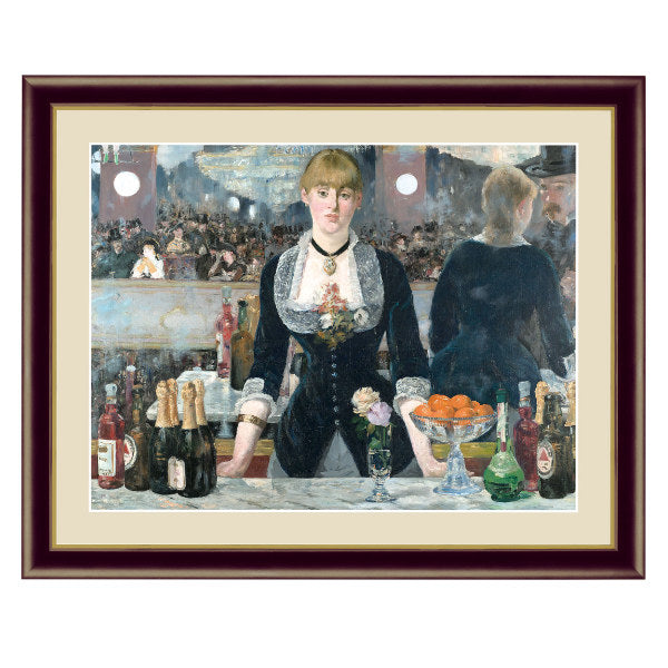 絵画 『フォリー・ベルジェールのバー』 34×42cm エドゥアール・マネ 1881年 額入り 巧芸画 インテリア