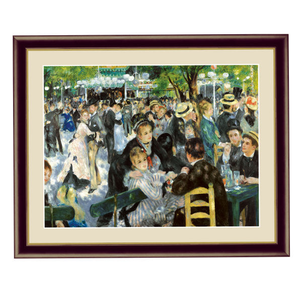 絵画 『ムーラン・ド・ラ・ギャレット』 42×52cm ピエール・オーギュスト・ルノワール 1876年 額入り 巧